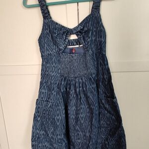 Casual Blue Sleeveless Dress